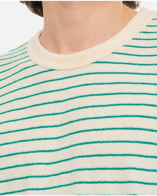 Howlin' By Morrison Green Stripes Cotton T-Shirt for men