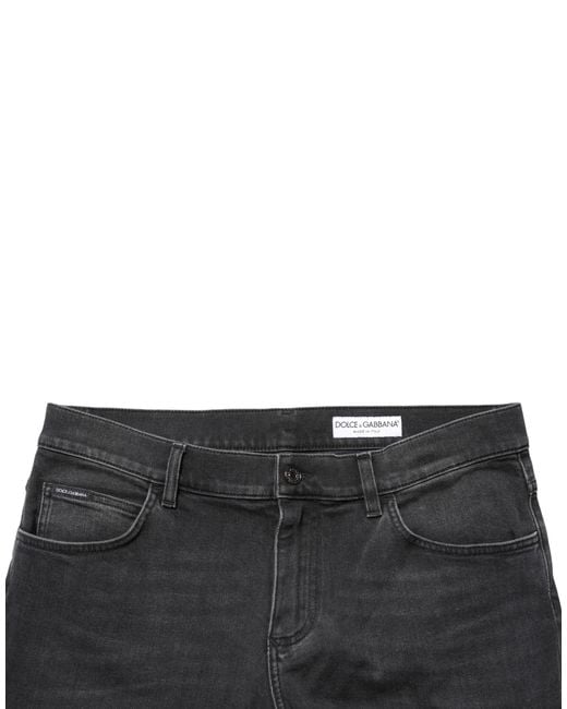 Dolce & Gabbana Black Cotton Stretch Regular Skinnydenim Jeans Elastane Clothing for men