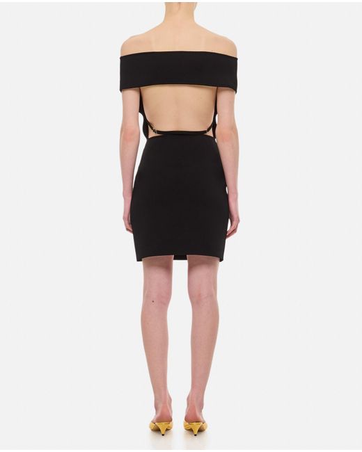 Jacquemus Black Off-The-Shoulder Short Dress