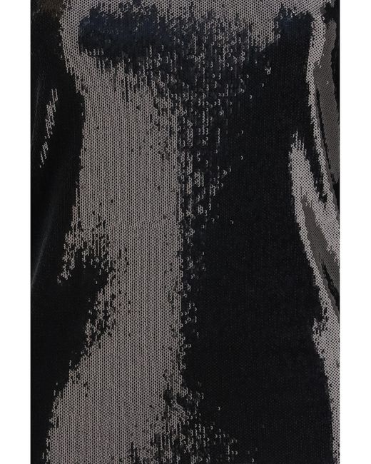 Totême Black Long-Sleeved Sequin Top Polyester Shirt