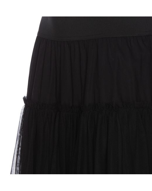 Twin Set Black Tulle Maxi Skirt