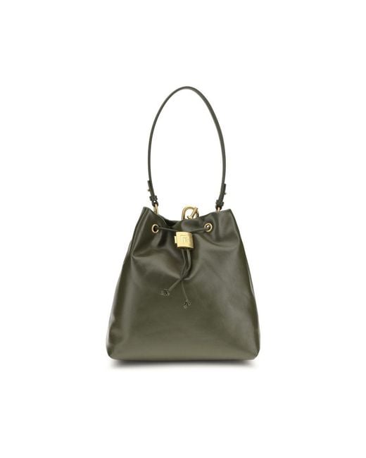 Balmain Green Bicolor Calf Leather Bos Taurus Backpack