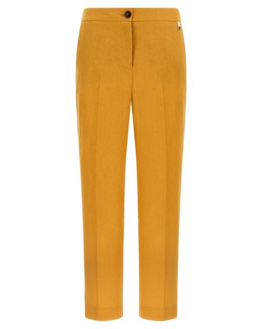 Herno Yellow Linen Trousers