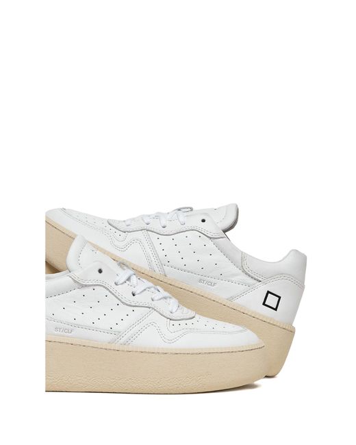 Date White Step Calf Leather Sneaker