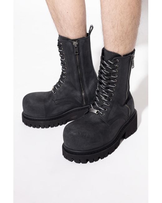 Balenciaga Stomper Lace-Up Boots in Black for Men | Lyst UK