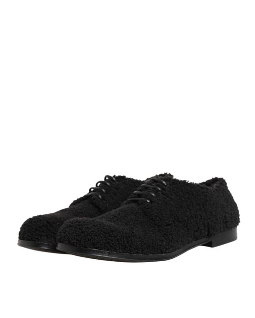 Dolce & Gabbana Riccio Shearling Dress Derby Shoes Curly Fur  display picture 2