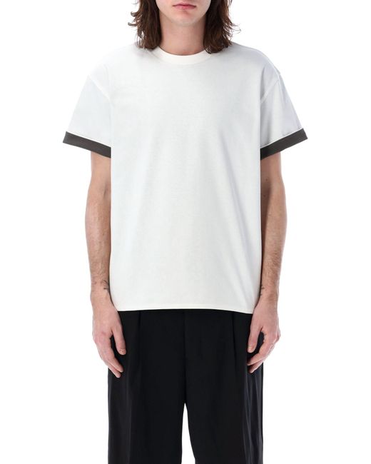 Bottega Veneta White Double Layer Relaxed T-Shirt for men