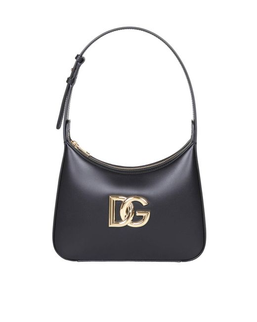 Dolce & Gabbana Blue 3.5 Leather Shoulder Bag With Dg Logo