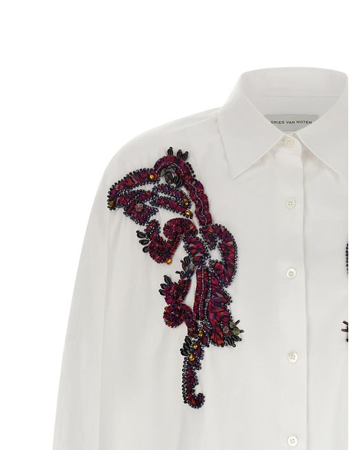 Dries Van Noten White Cotton Blouse