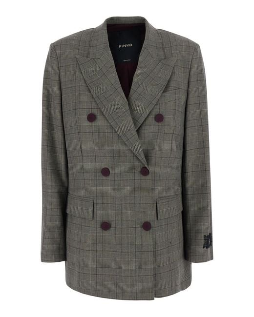 Pinko Black Blazer, Wool Blend Polyester Blazers