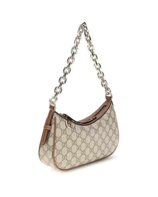 Gucci White Small Gg Emblem Shoulder Bag Fabric Handbags