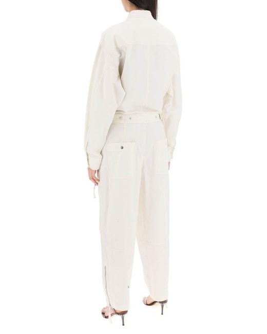 Isabel Marant White Isabel Marant Etoile Cotton Workwear Jumpsuit