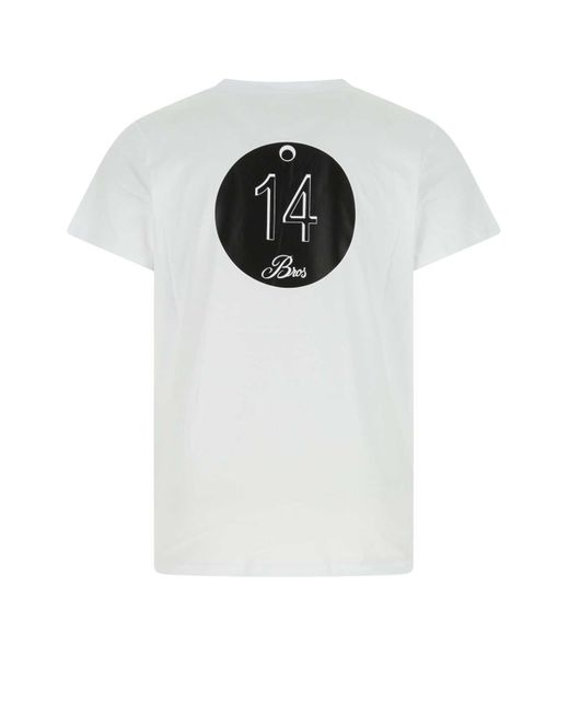 14 Bros White Cotton T-shirt for men