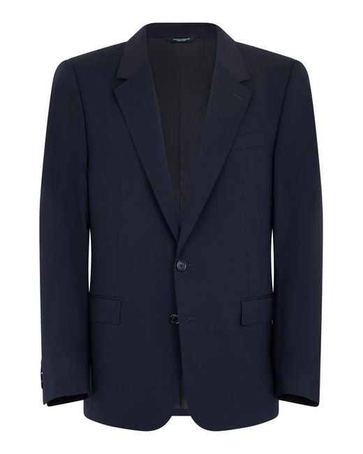 Dolce & Gabbana Blue Single-Breasted Jacket Virgin Wool Suit & Dinner for men