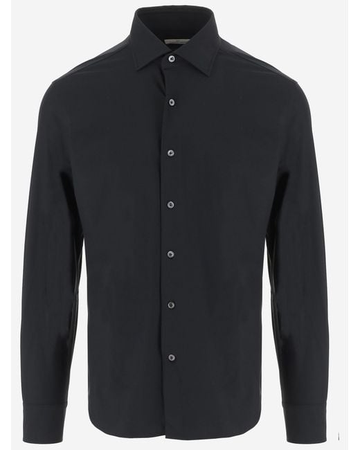 Alessandro Gherardi Blue Stretch Jersey Shirt Nylon Elastane for men