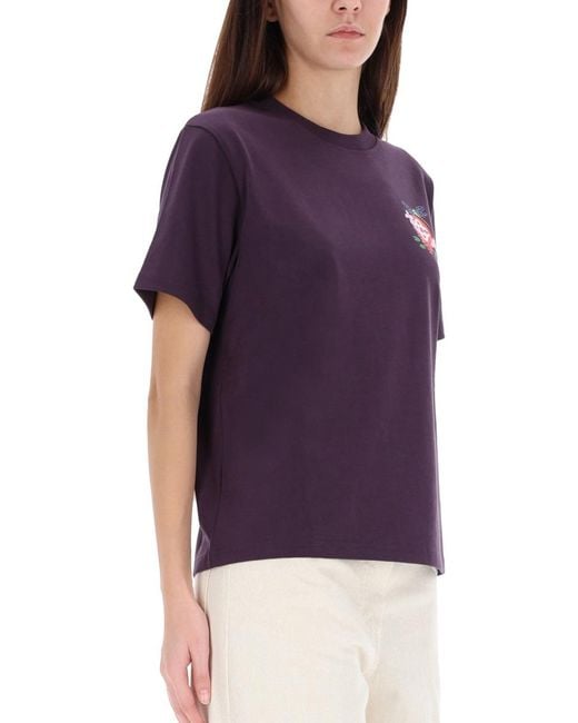 Casablanca Blue T-Shirt With Print Organic Cotton T-Shirts