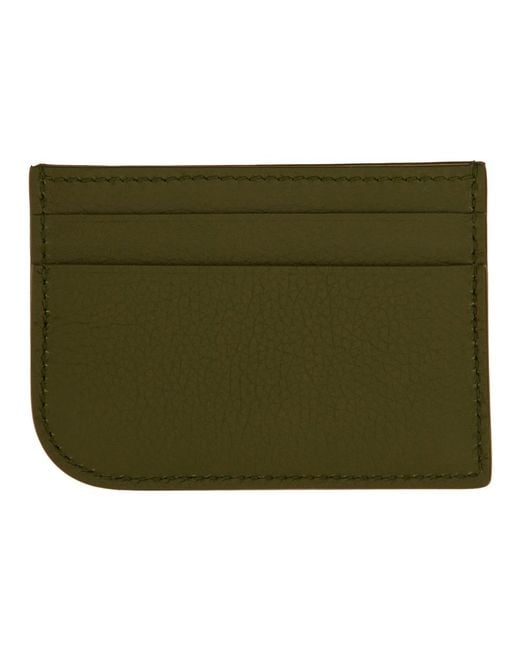 McQueen Green Leather Card Holder Main: Calf Skin Wallets & Purses