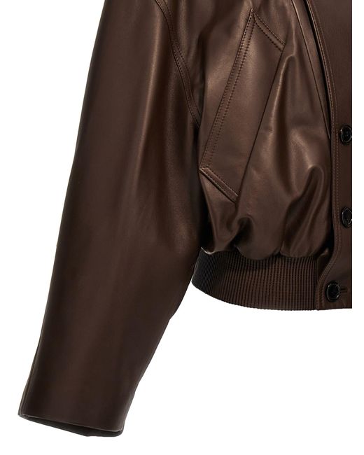 Loewe Brown Double-breasted Leather Jacket