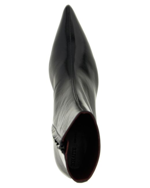 Khaite Black Calfskin Ankle Boots