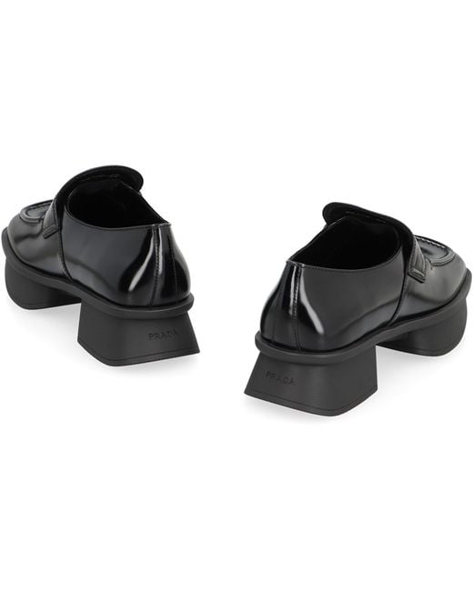 Prada Black Leather Loafers Calf