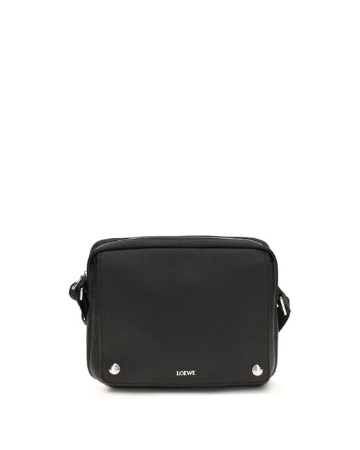 Loewe Black Messenger Bag Pebble Calf Leather (Bos Taurus) Shoulder for men