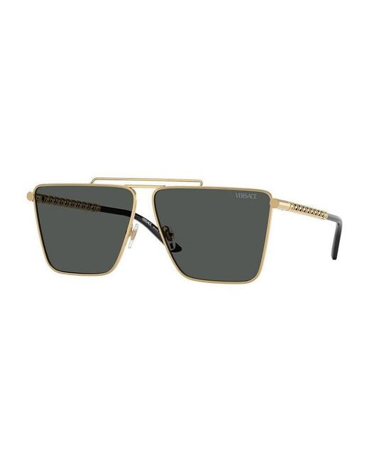 Versace Gray Sunglasses Square Full Rim, Frame And Dark Lens Ve2266100287 for men