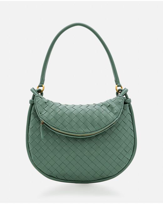 Bottega Veneta Green Gemelli Medium Leather Shoulder Bag
