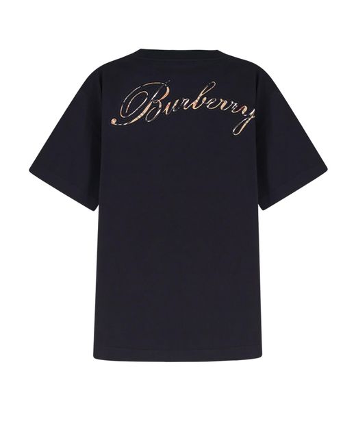 Burberry Blue Organic Cotton T-Shirt for men