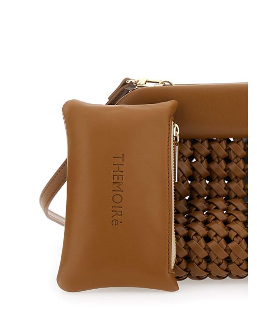 THEMOIRÈ Brown Bios Knots Clutch Bag With Braided Design