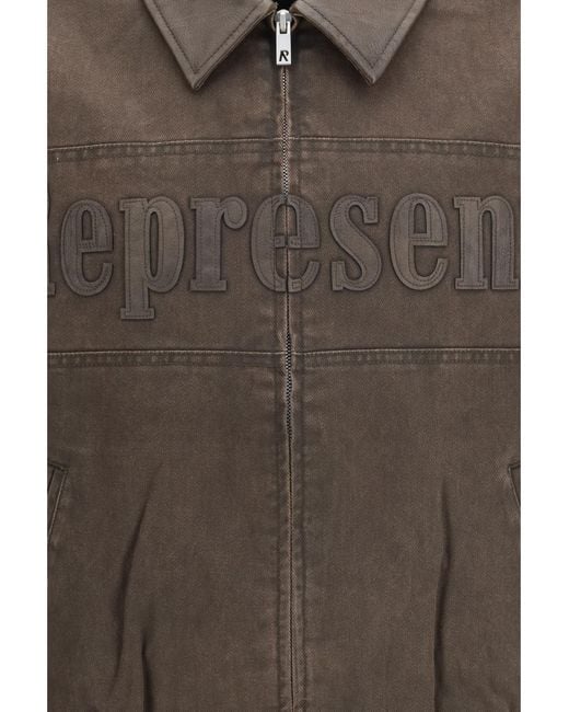 Represent Brown Roscoe Bomber Cotton Jacket for men
