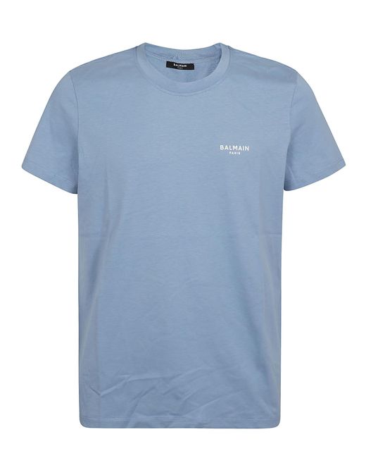 Balmain Blue Flock T-Shirt for men