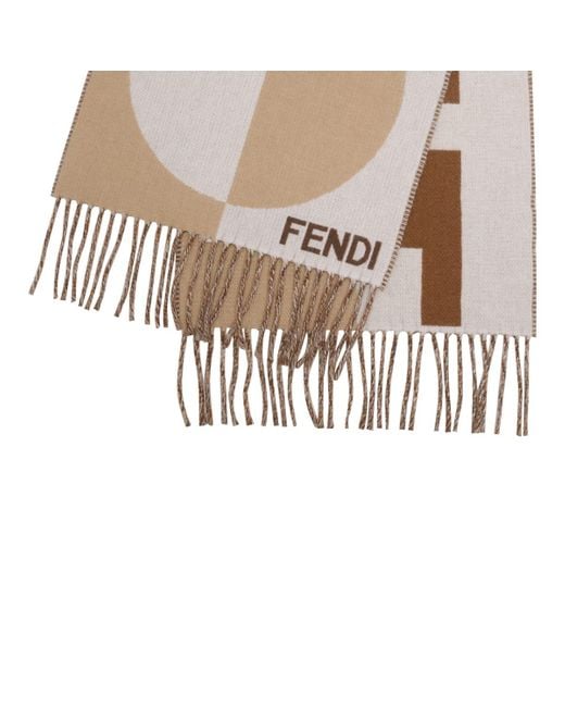 Fendi Brown Logo Scarf