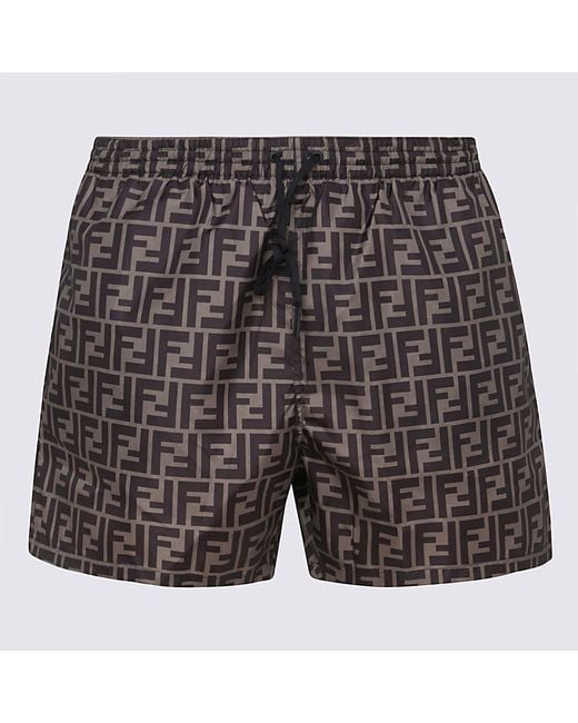 Fendi Black Tobacco Beachwear for men