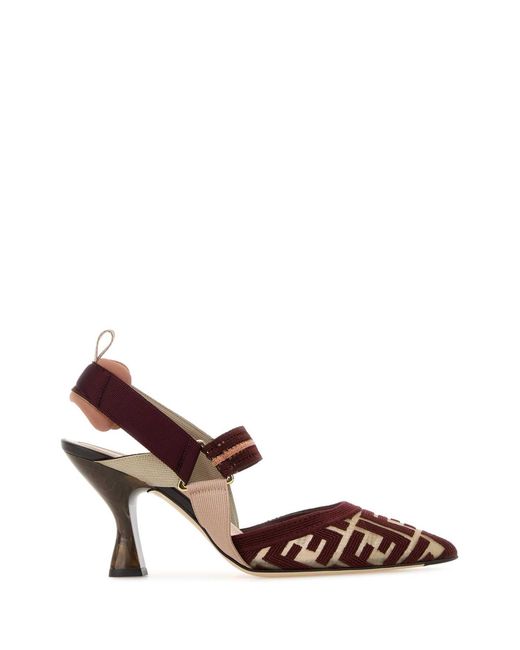 Fendi Brown Slingback Heels