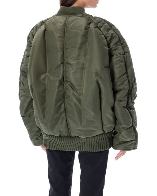 Junya Watanabe Padded Nylon Bomber in Green | Lyst