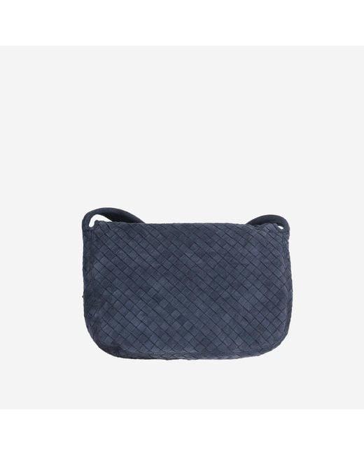 Bottega Veneta Blue Veneto Messenger Bag Suede Calfskin Shoulder for men