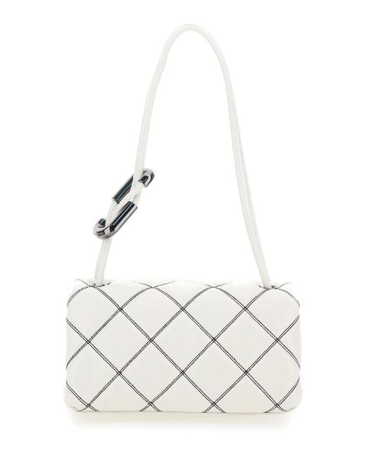 Marc Jacobs White 'The Mini Dual' Quilted Shoulder Bag With Dual Detail On The Handle
