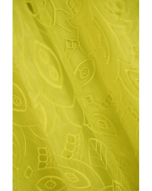 Max Mara Studio Yellow Stecca Bustier Dress In Organza