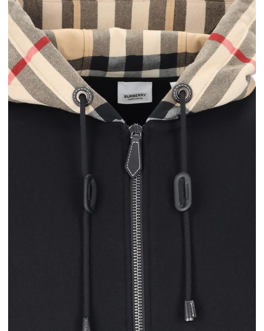 Burberry Blue Check Hoodie for men