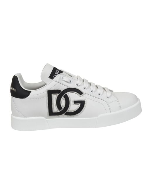 Dolce and gabbana white and cheap black sneakers
