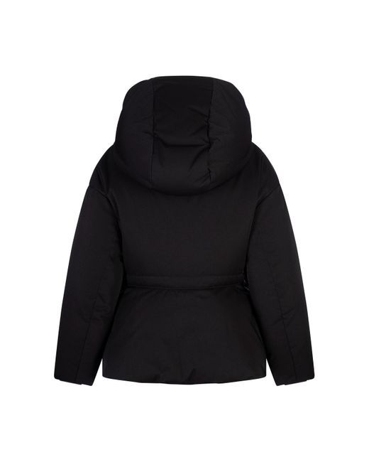 Alexander McQueen Black Peplum Drawstring Waist Puffer Jacket