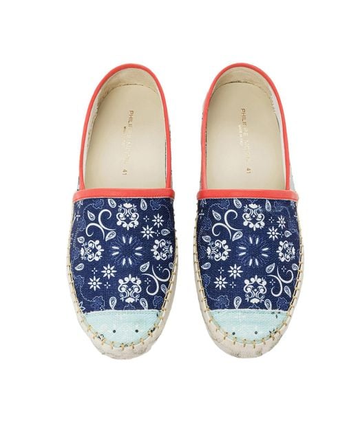 Philippe Model Blue Marseille Low Paisley Espadrilles Sneakers Shoes for men