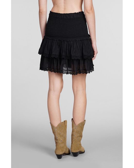 Isabel Marant Tinaomi Skirt In Black Cotton