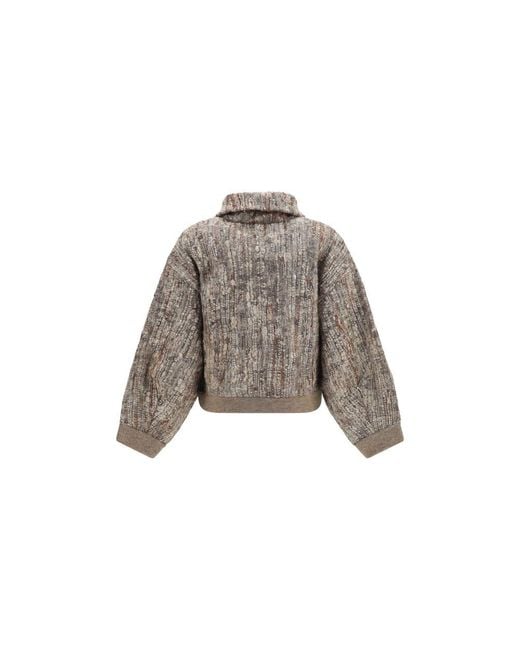 Brunello Cucinelli Brown Beige Mohair Cardigan