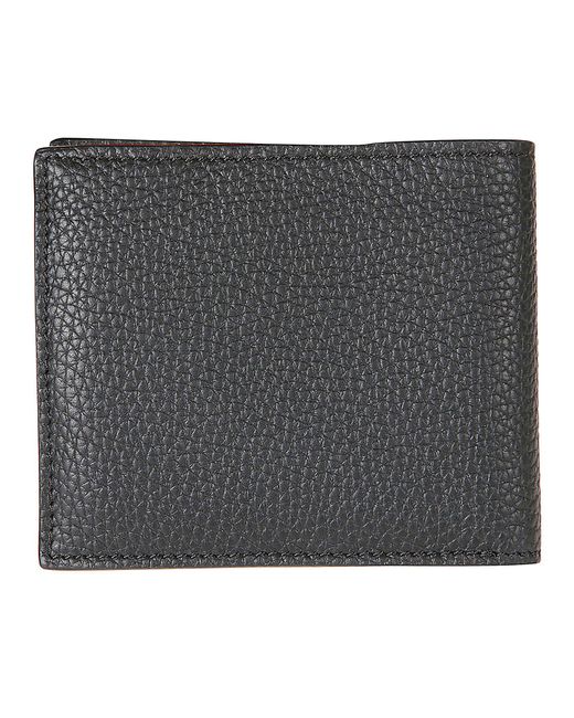 Tom Ford Black Grained Leather Logo Billfold Wallet for men
