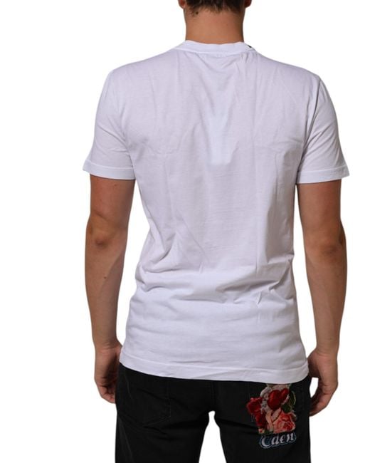 Dolce & Gabbana White Logo Graphic Tee for men