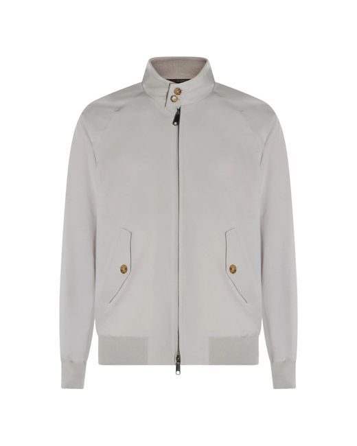 Baracuta Gray Lightweight Minimalist Stand Collar Jacket for men