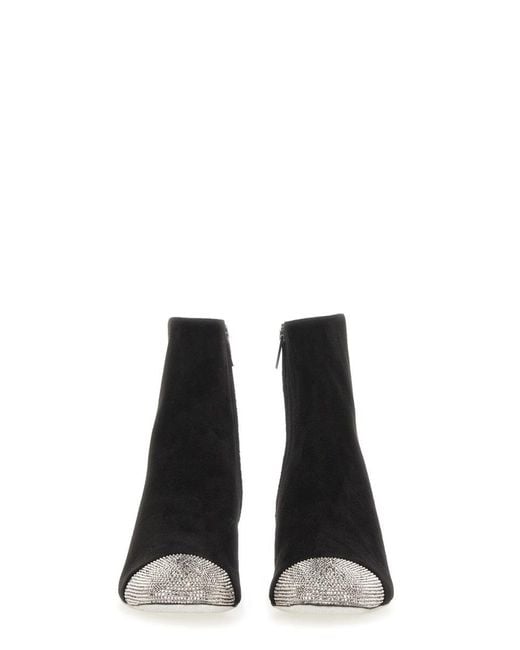 Rene Caovilla Black Crystal-embellished Suede Boots