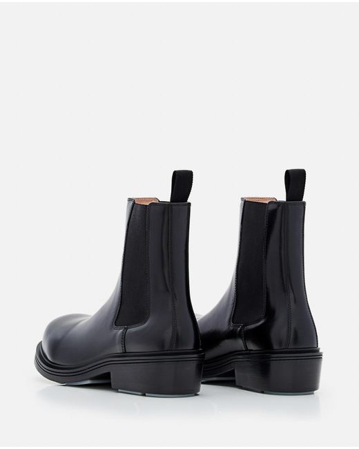 Bottega Veneta Black Ankle Boot Leather Gloss Vinyl for men