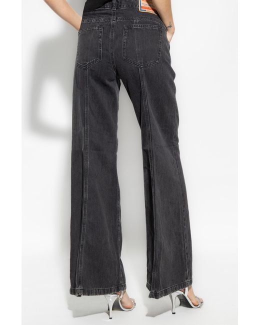 DIESEL D-akii 068hn Flared Bootcut Jeans in Black | Lyst